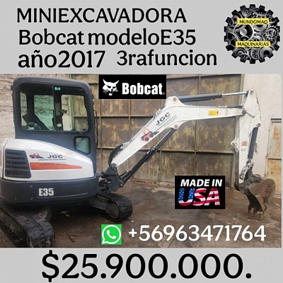 MINIEXCAVADORA BOBCAT E35 AÑO 2017