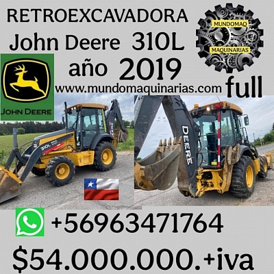 RETROEXCAVADORA JOHN DEERE 310L 4X4 AÑO 2019